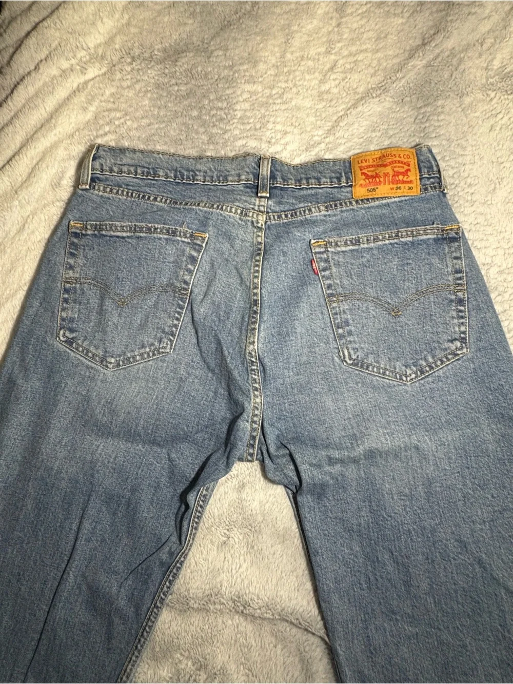 Levi's 505 Straight Leg Light Blue Denim Jeans